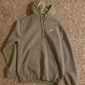men’s grey nike club fleece pull over